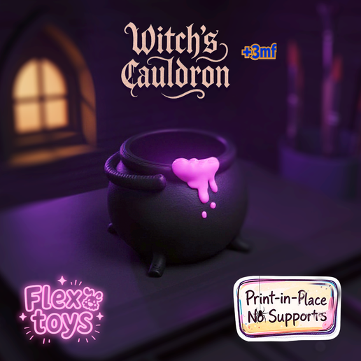 Witch's Cauldron – Halloween Print-in-Place Toy