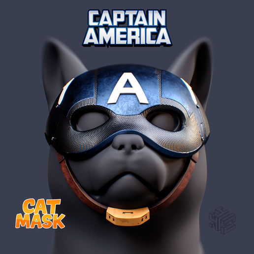 Captain America Cat Mask – Superhero Helmet for Cats