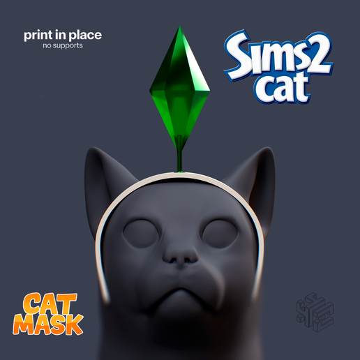 Sims Plumbob Cat Headband – Iconic Green Diamond