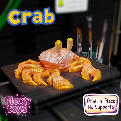Flexi Crab – Print-in-Place Sea Toy