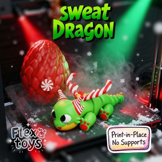 Christmas Dragon – Candy Cane Dragon with Egg