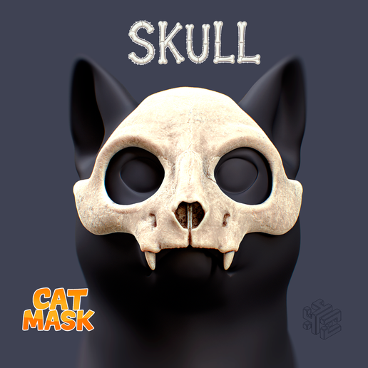 Cat Skull Mask – Halloween Pet Cosplay