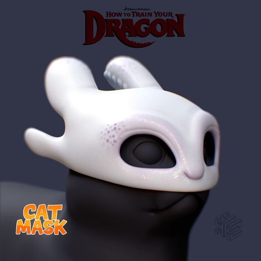 Light Fury Cat Mask – Dragon Pet Cosplay