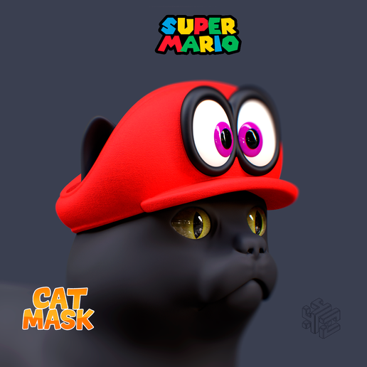 Cappy-Inspired Cat Mask – Mario Odyssey Style Costume for Cats