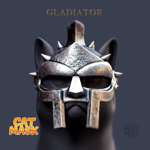 Maximus Gladiator Cat Mask – 3D Printable Pet Helmet STL