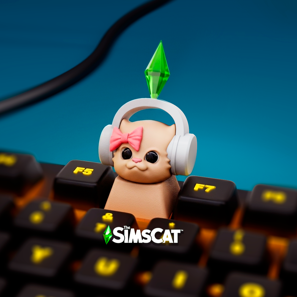 SimsCat Dancing – Headphone Edition Keycap